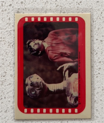 1982 Topps E.T. The Extra Terrestrial Sticker #6 E.T. and Elliot — front