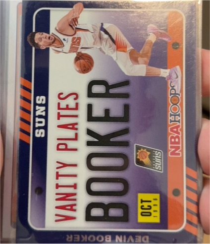 2020-21 Panini NBA Hoops #15 Devin Booker Vanity Plates — front
