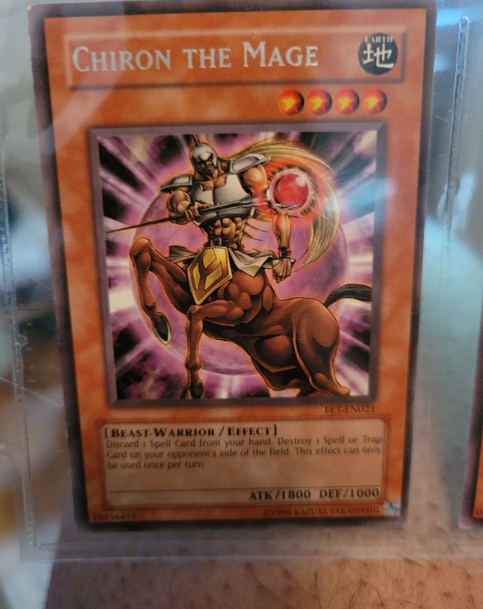 1996 Yu-Gi-Oh! #FET-EN021 Chiron the Mage — front