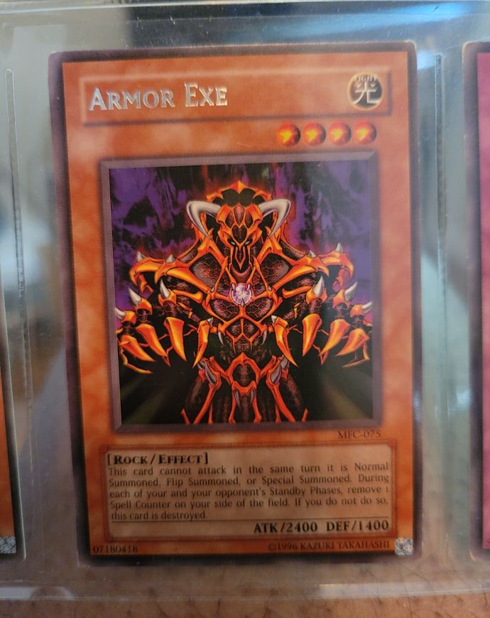 1996 Yugioh MFC-075 Armor Exe — front