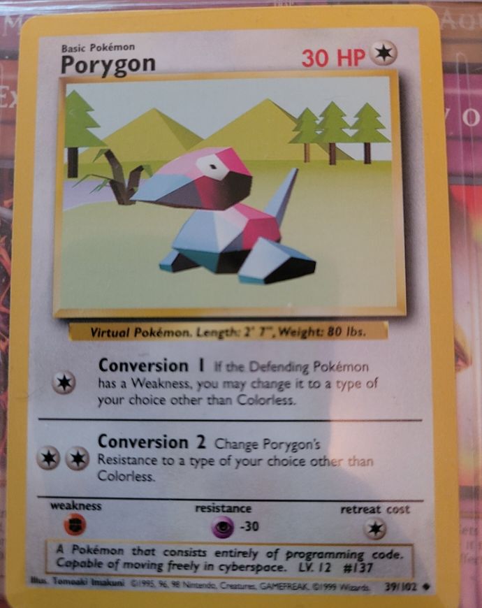 1999 Pokémon Base Set #39 Porygon — front