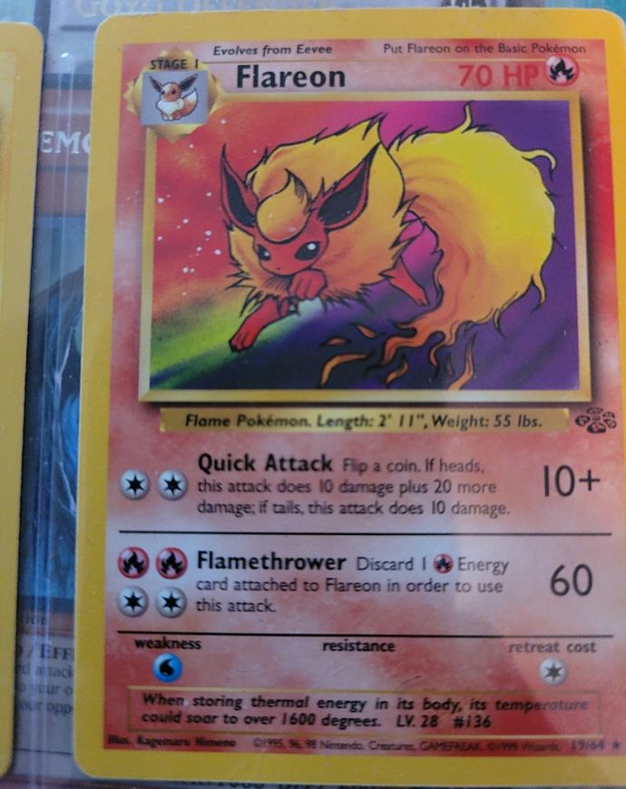 1999 Pokémon Jungle #19 Flareon — front