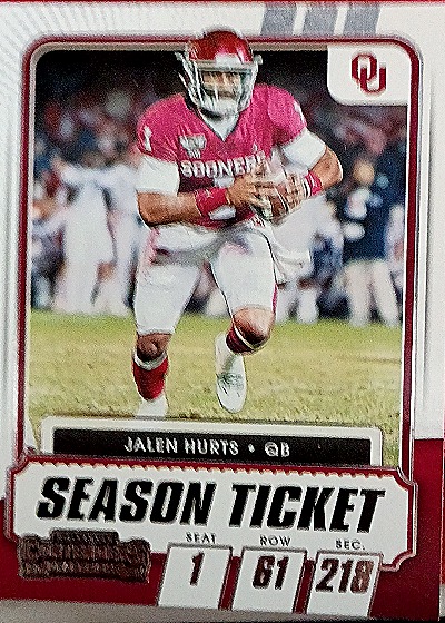 2021 Panini Contenders Draft Picks Season Ticket #26 Jalen Hurts — front