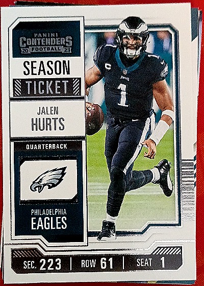 2023 Panini Contenders #81 Jalen Hurts Season Ticket — front