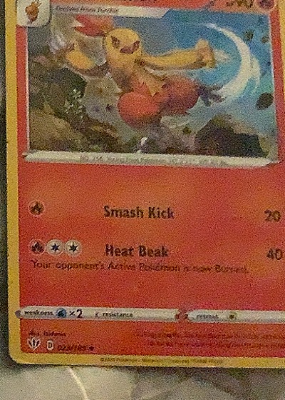 2020 Nintendo Pokémon SWSH03: Darkness Ablaze #023 Combusken — front