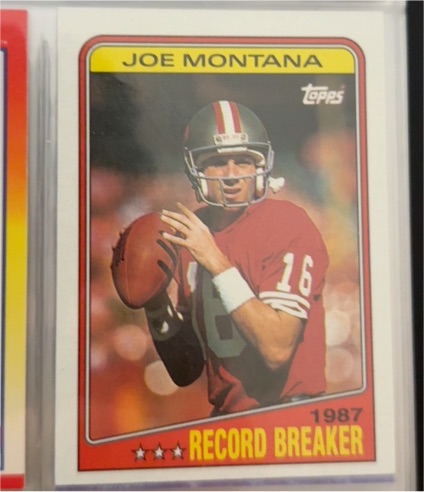1988 Topps #4 Joe Montana 1987 Record Breaker — front
