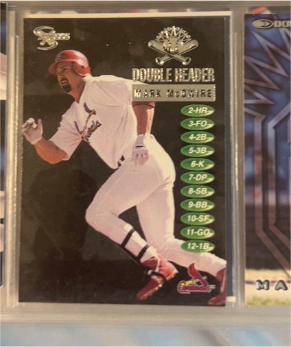 1998 SkyBox Dugout Axcess Double Header #11DH Mark McGwire — front