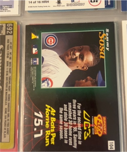 1996 Pinnacle Sport Flix UC3 #104 Sammy Sosa — front