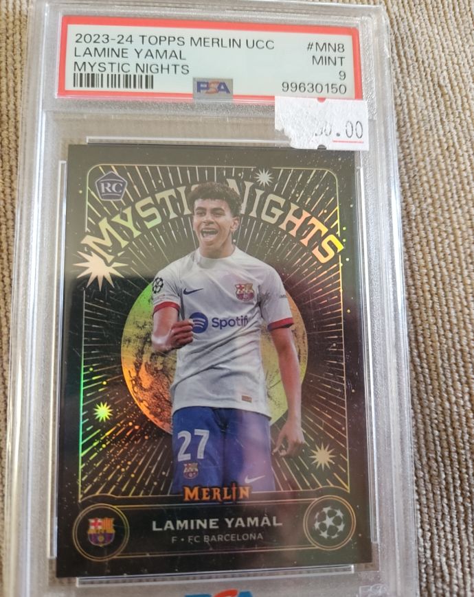 2023-24 Topps Merlin UEFA Club Competitions Mystic Nights #MN8 Lamine Yamal — front