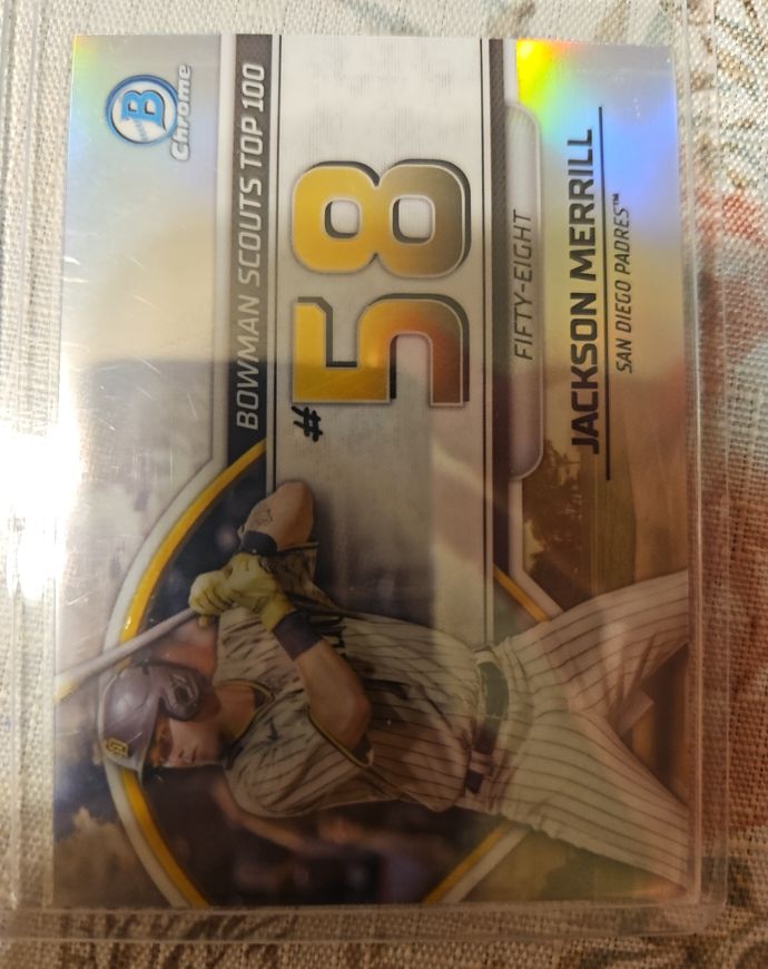 2023 Bowman Chrome Scouts Top 100 #BTP-58 Jackson Merrill — front