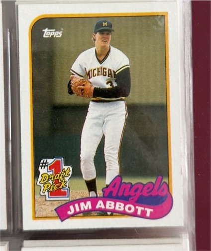 1989 Topps #573 Jim Abbott — front