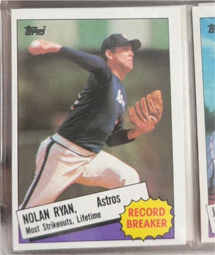 1985 Topps #7 Nolan Ryan Record Breaker — front