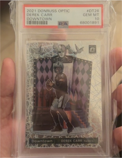 2021 Donruss Optic #DT26 Derek Carr Downtown — front
