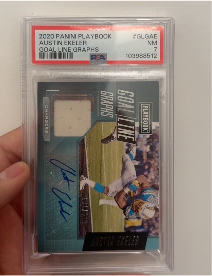 2020 Panini Playbook #GLGAE Austin Ekeler Goal Line Graphs — front