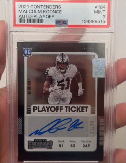 2021 Panini Contenders #184 Malcolm Koonce Playoff Ticket Auto — front