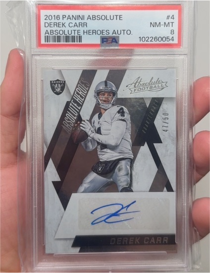 2016 Panini Absolute #4 Derek Carr — front