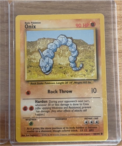 1999 Pokémon Base Set #56 Onix — front