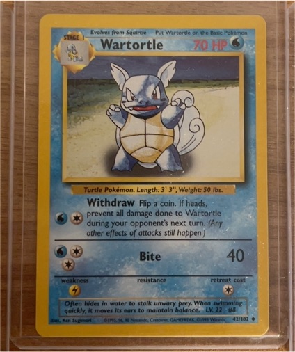 1999 Pokémon #42 Wartortle — front