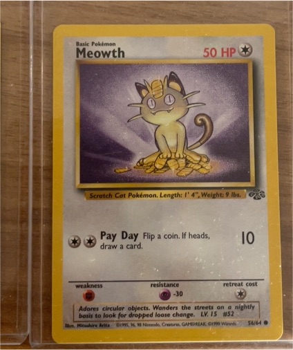 1999 Pokémon Jungle #56 Meowth — front