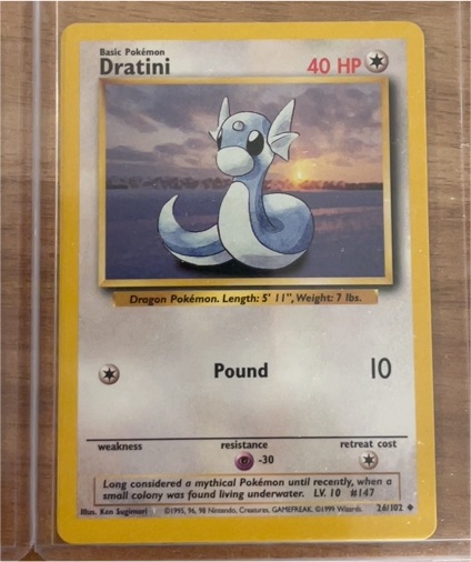 1999 Pokémon Base Set #26 Dratini — front