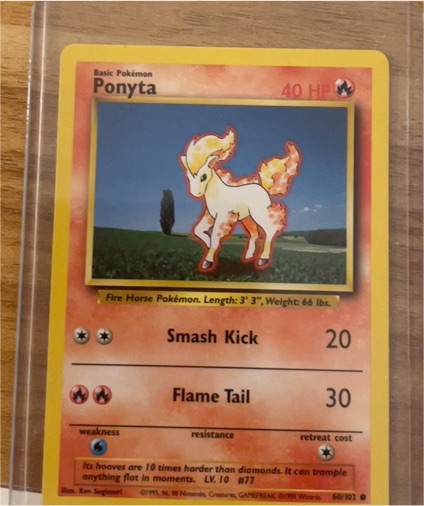 1999 Pokémon #60 Ponyta — front