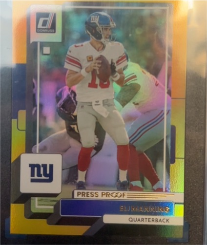 2022 Donruss #167 Eli Manning Press Proof Gold — front