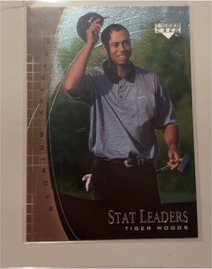 2001 Upper Deck Stat Leaders #SL11 Tiger Woods — front