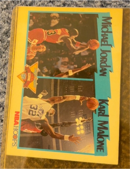 1991 NBA Hoops #306 Michael Jordan / Karl Malone — front