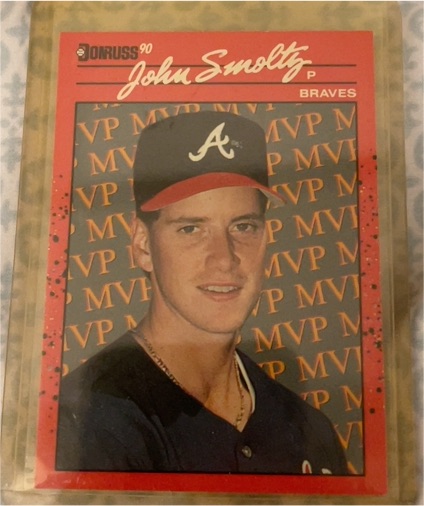 1990 Donruss #BC-12 John Smoltz MVP Error Card — front