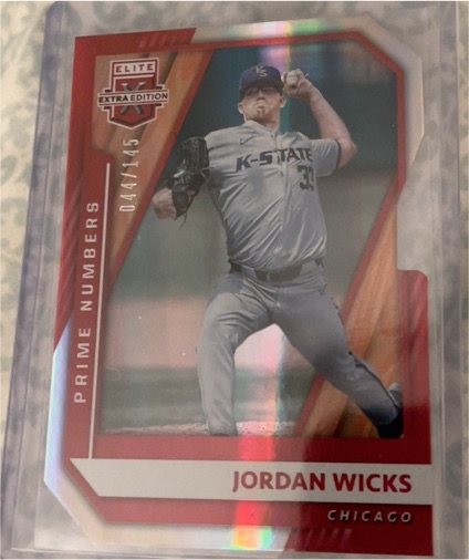 2021 Panini Elite Extra Edition Prime Numbers C Die-Cut #044/145 Jordan Wicks — front