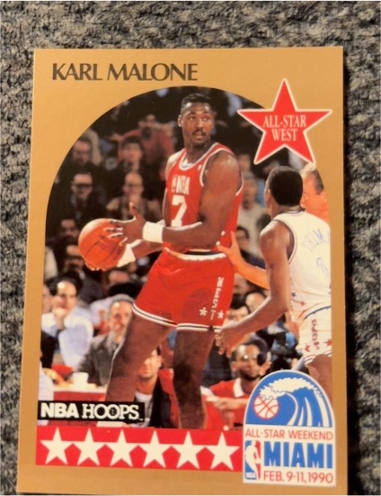 1990-91 NBA Hoops #21 Karl Malone — front