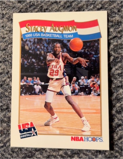 1991-92 NBA Hoops #566 Stacey Augmon USA Basketball Team — front