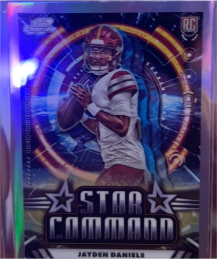 2024 Topps Chrome Cosmic Football Jayden Daniels Star Command Silver RC — front