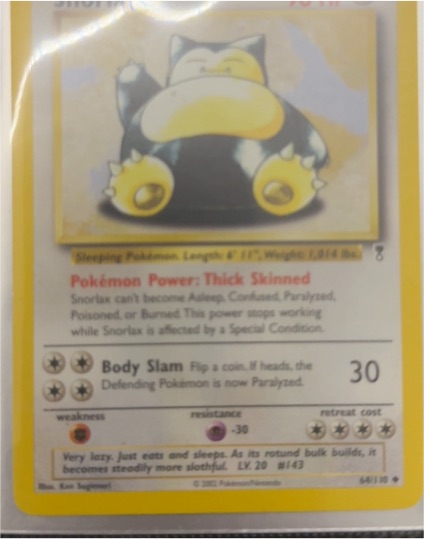 1999 Pokémon Jungle #27 Snorlax — front