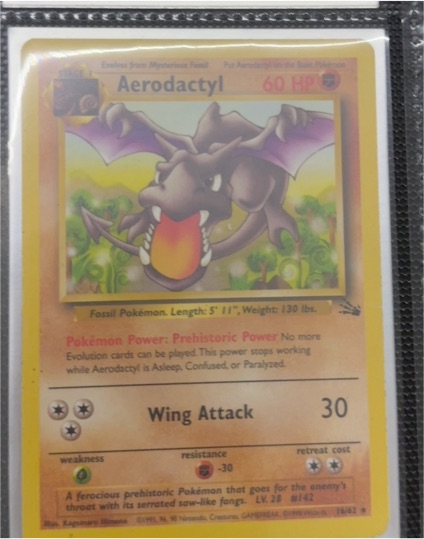 1999 Pokémon Fossil #16 Aerodactyl — front
