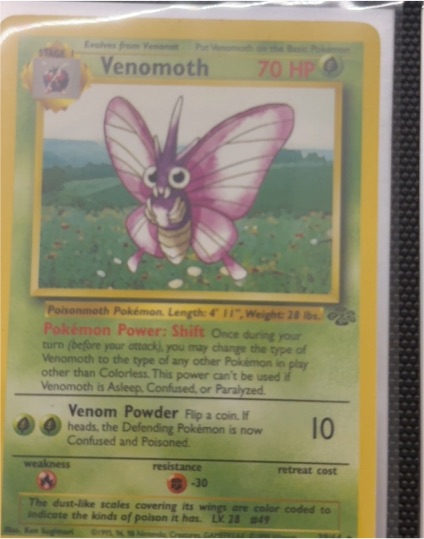 1999 Pokémon Jungle #29 Venomoth — front