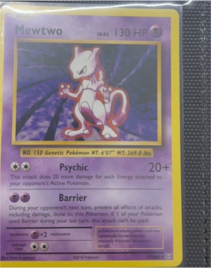 2016 Pokémon XY Evolutions #51 Mewtwo — front