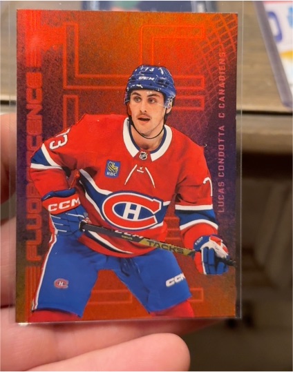 2023-24 Upper Deck Fluorescence Red #F-29 Lucas Condotta — front
