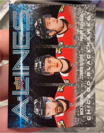 2024-25 Upper Deck Series 1 #AL-7 Philipp Kurashev, Nick Foligno, Connor Bedard A-Lines — front