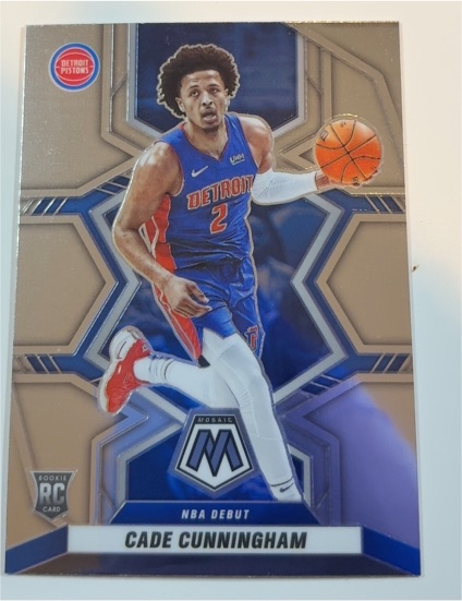 2021-22 Panini Mosaic #261 Cade Cunningham NBA Debut Rookie Card — front