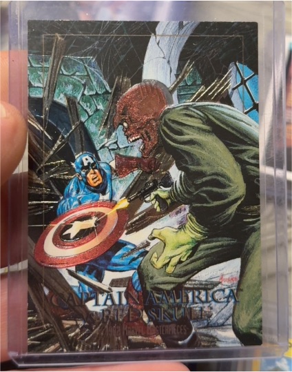 1992 Marvel Masterpieces #5-D Captain America vs Red Skull Battle Spectra — front