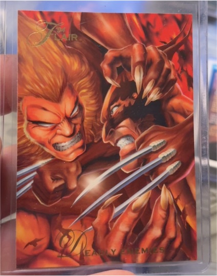 1994 Fleer Flair Marvel Annual #53 Deadly Enemies Wolverine vs Sabretooth — front
