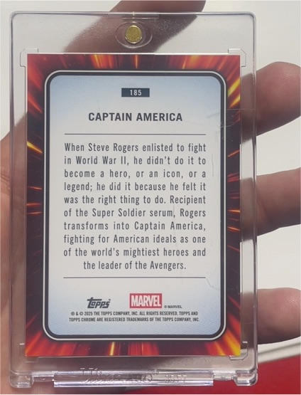 2025 Topps Chrome Marvel #185 Captain America — front