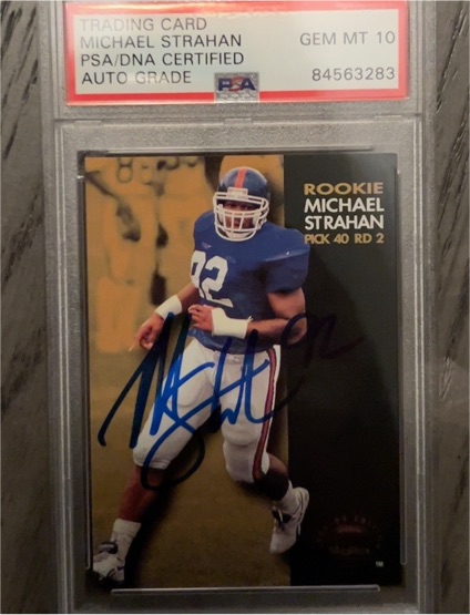 1993 Skybox Premium #144 Michael Strahan Rookie Card — front