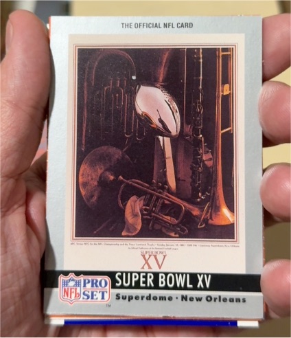 1990 Pro Set #15 Super Bowl XV — front