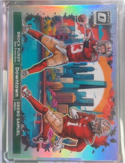 2024 Panini Donruss Optic #4095 Brock Purdy Deebo Samuel Downtown Dual — front