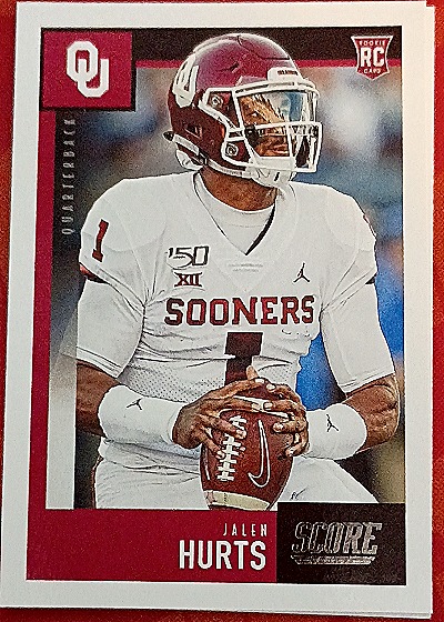 2020 Panini Score #358 Jalen Hurts Rookie Card — front