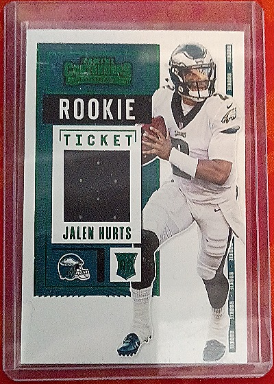 2020 Panini Contenders Rookie Ticket #RSV-JHU Jalen Hurts — front