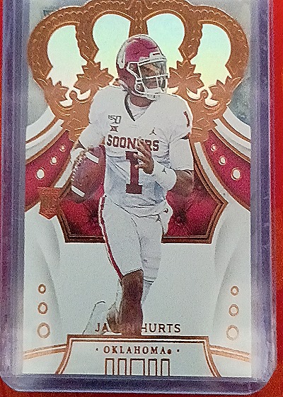 2020 Panini Chronicles Draft Picks Crown Royale #53 Jalen Hurts Rookie — front