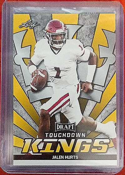 2020 Leaf Draft #83 Jalen Hurts Touchdown Kings Gold — front